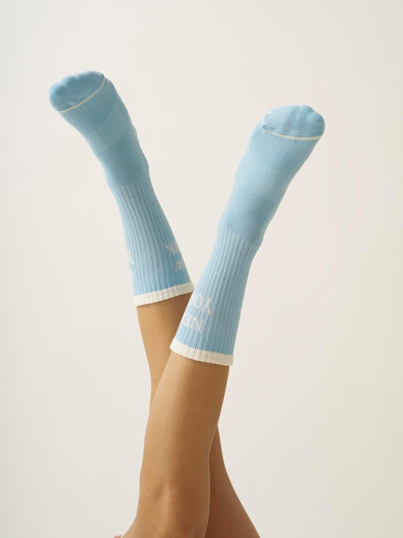 Shapes Studio Crew Half Calf Grip Socks, Cutest Fruits Pilates Socks, Ruffle socks, Non-Slip, Barre Yoga Fitness - Image 2